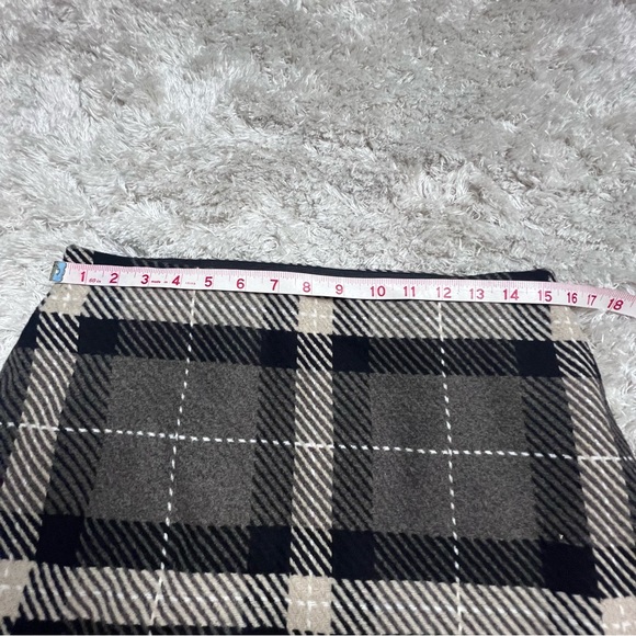 H&M Wool Plaid Mini Skirt • Brown Tan Black • Lined • NWT • Size 10 - Picture 3 of 8